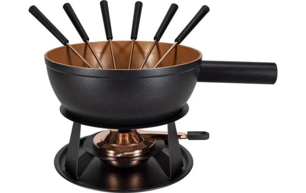 Nouvel Käsefondue-Set Copper 9 Teile, Schwarz