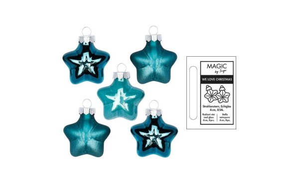 INGES CHRISTMAS DECOR Sterne Dark Emerald 4 cm 8 Stück