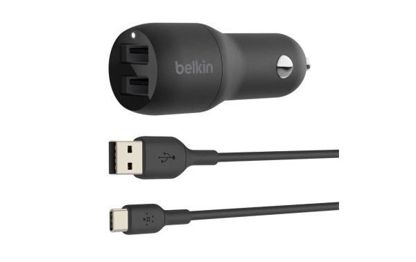 Belkin Autoladegerät Boost Charge 2-Port USB-A  24W + USB-C Kabel