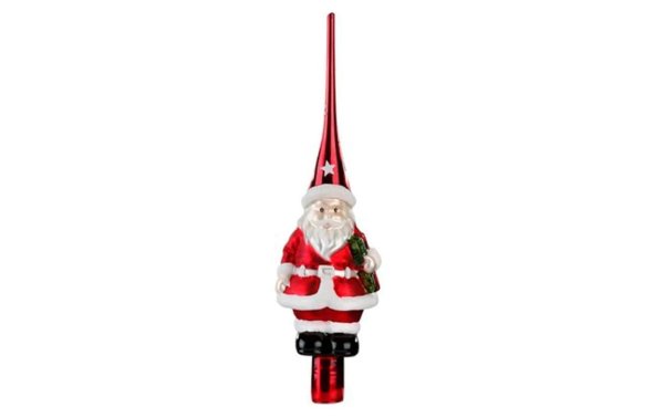 INGES CHRISTMAS DECOR Baumspitze Santa Merry Red 28 cm