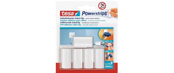 tesa Kabelclips-Set Powerstrips, 3er Pack