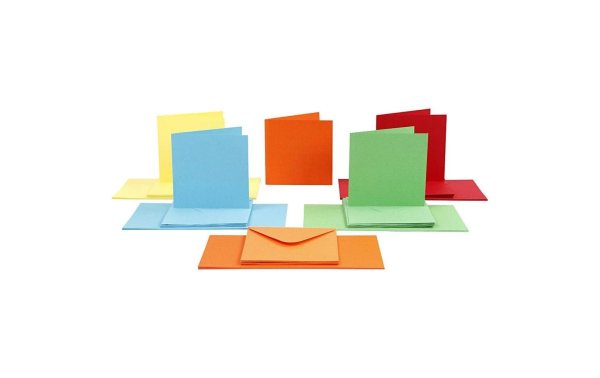 Creativ Company Blankokarte 15 x 15 cm 50 Sets, Mehrfarbig