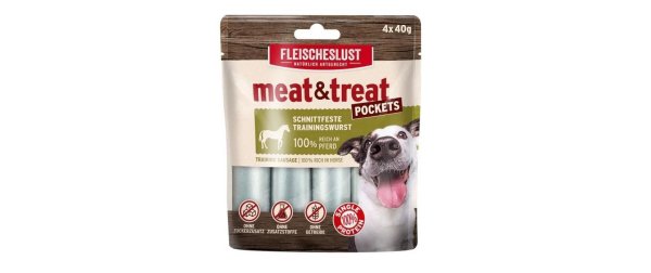 Fleischeslust Leckerli Meat & Treat Pockets Pferd, 4 x 40 g