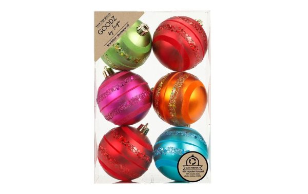 INGES CHRISTMAS DECOR Weihnachtskugel Mille Fiori-Mix Ø 8 cm 6 Stück