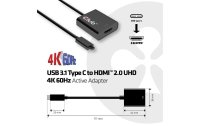 Club 3D Adapter USB 3.1 Type-C - HDMI 2.0 UHD 4K60Hz, Aktiv