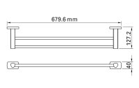 BIASCA Handtuchhalter Doppelstange 12.7 x 68 x 4 cm, Chrom