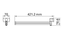 BIASCA Handtuchhalter 2-armig 42 cm, Chrom
