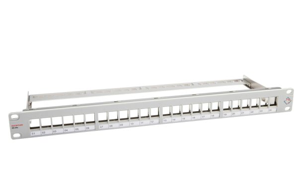 Dätwyler IT Infra Patchpanel KS 24x für 24x RJ45 Keystone 19" Rack grau