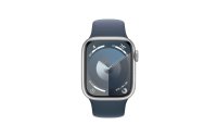 Apple Watch Series 9 41 mm Alu Silber Sport Sturmblau M/L