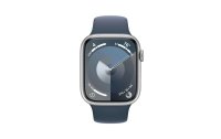 Apple Watch Series 9 45 mm Alu Silber Sport Sturmblau M/L