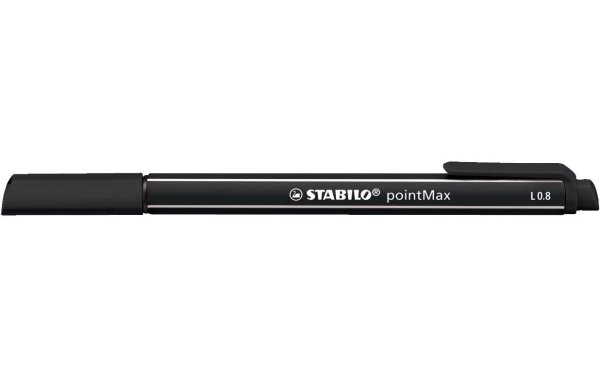 STABILO Filzstift PointMax 0.8 mm, Schwarz, 10 Stück