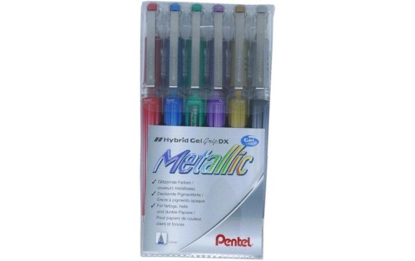 pentel Gelschreiber Hybrid Gel Grip DX Metallic 1 mm, Mehrfarbig