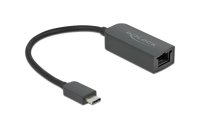 Delock Netzwerk-Adapter USB-C – RJ45 2.5Gbps schwarz, kompakt