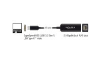 Delock Netzwerk-Adapter USB-C – RJ45 2.5Gbps schwarz, kompakt