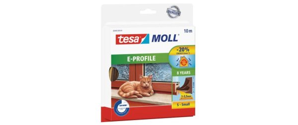 tesa Gummidichtung MOLL E-Profile Small 1 Stück, Braun