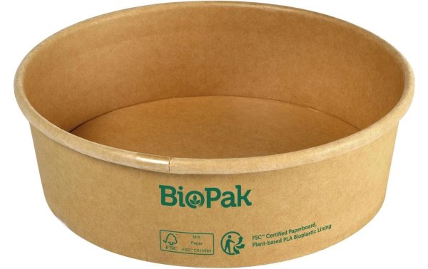 BioPak Salat-Schale Ronda 500 ml, Braun, 50 Stück