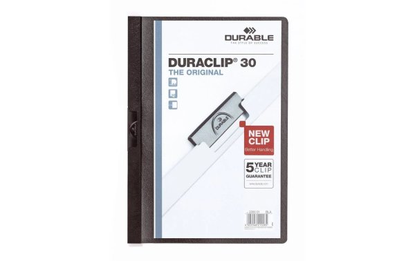 DURABLE Klemmhefter Duraclip 30 A4, Schwarz