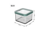 Rotho Vorratsbehälter Premium Loft 0.5 l, Grün/Transparent