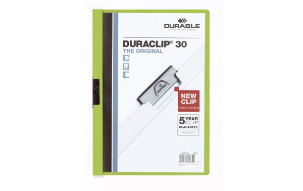 DURABLE Klemmhefter Duraclip 30 A4, Grün