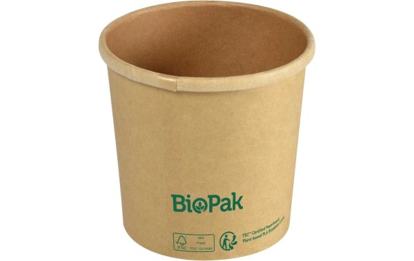 BioPak Salat-Schale Ronda 360 ml, Braun, 25 Stück