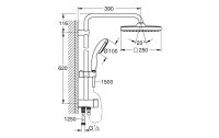 GROHE Duschsystem Vitalio Start System 250 Cube Flex