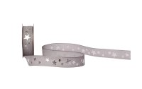 Spyk Geschenkband Cubino Sterne 1.6 cm x 3 m, Grau/Silber