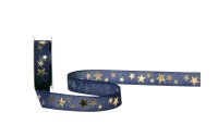 Spyk Geschenkband Cubino Sterne 1.6 cm x 3 m, Blau/Gold