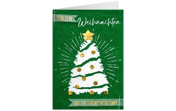 Sheepworld Weihnachtskarte Tannenbaum mit Couvert, 11.6 x 16.6 cm