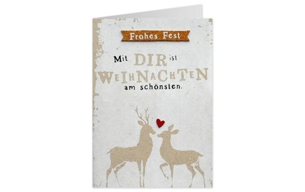 Sheepworld Weihnachtskarte Hirsch mit Couvert, 11.6 x 16.6 cm
