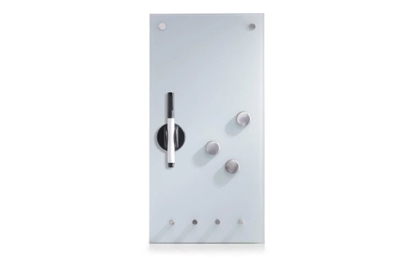 Zeller Present Magnethaftendes Glassboard 20 cm x 40 cm, Weiss