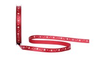 Spyk Geschenkband Schneesterne 0.9 cm x 25 m, Rot