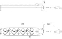 FURBER.power Steckdosenleiste mit Überlastschutz 7x T13