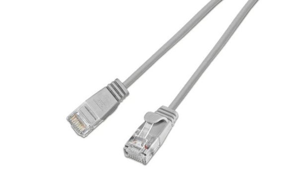 SLIM Slimpatchkabel  Cat 6, UTP, 10 m, Grau