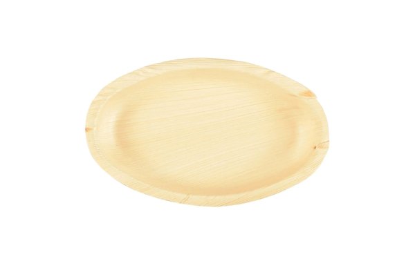 Papstar Einwegteller Palmblatt oval , 25 Stück, Beige