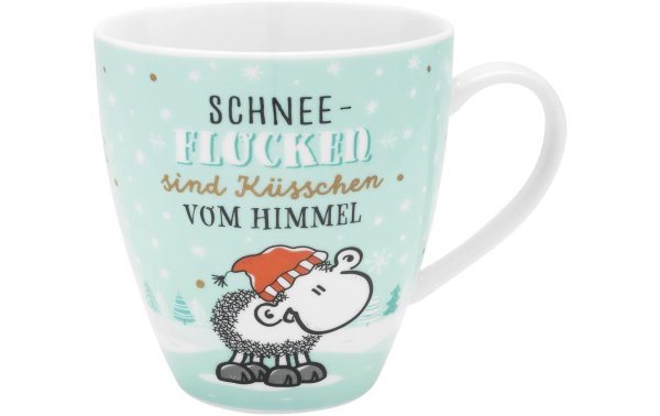 Sheepworld Universaltasse Schneeflocken 450 ml, 1 Stück, Hellgrün