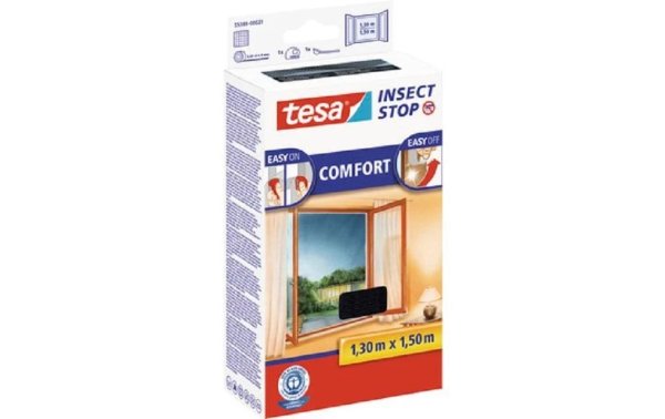 tesa Fliegengitter -Set Comfort, 2x 1.3 m x 1.5 m, Anthrazit