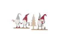 Boltze Weihnachtsfigur Snorre 2 Stück, Grau/Rot