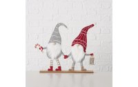 Boltze Weihnachtsfigur Snorre 2 Stück, Grau/Rot