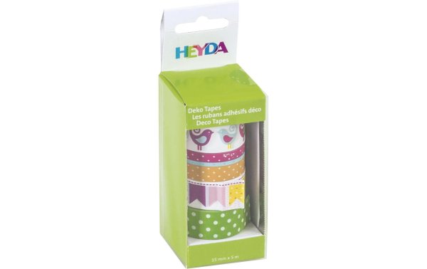 Heyda Washi Tape Vögel Mehrfarbig