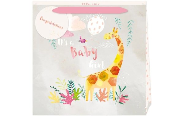 Cart Geschenktasche Rosa Baby Girl Giraffe 1 Stück, Mehrfarbig