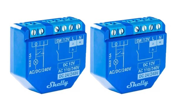 Shelly WLAN-Schaltaktor Shelly Plus 1 WiFi-Switch 2 Stück