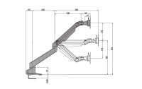 Multibrackets Tischhalterung Gas Lift Arm Dual SbS bis 10 kg – Weiss
