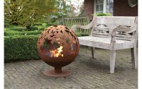 Esschert Design Feuerschale Ball Blätter, Ø 55.8 cm, Rost