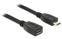 Delock USB 2.0-Verlängerungskabel  Micro-USB B -...