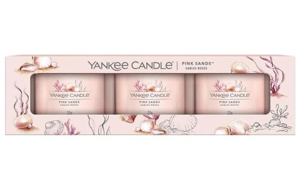 Yankee Candle Duftkerze Pink Sands 3 Stück