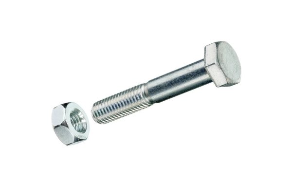 Krafter Sechskantschrauben M 6 x 30 mm mit Muttern Stahl, 8 Stück