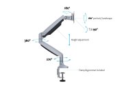 Multibrackets Tischhalterung Gas Spring Single bis 9 kg – Silber