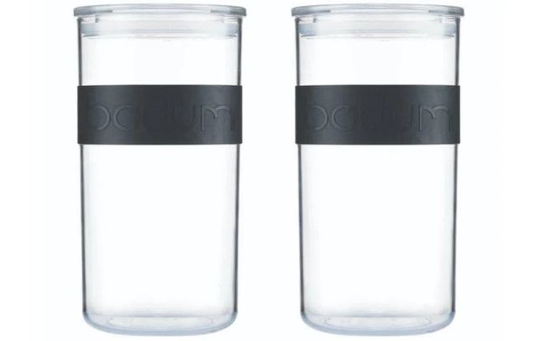 Bodum Vorratsglas Presso 2 Stück, 2 l, Schwarz/Transparent