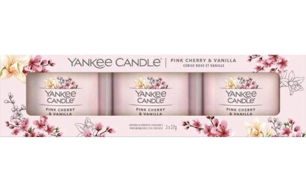 Yankee Candle Duftkerze Pink Cherry Vanilla 3 Stück