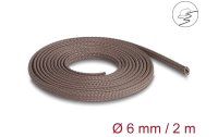 Delock Geflechtschlauch nagerfest, 2 m x 6 mm Braun